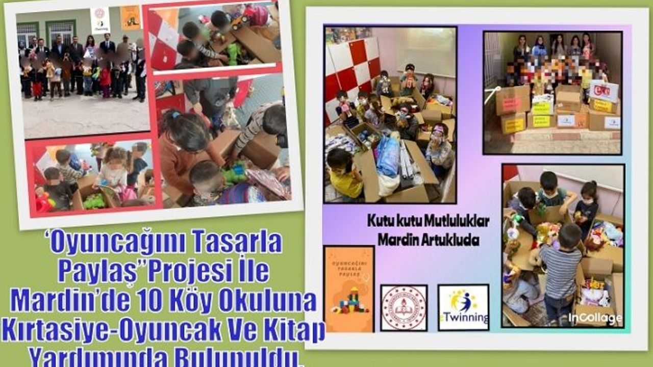 ‘Oyuncağını Tasarla Paylaş” Projesi İle Mardin’de 10 Köy Okuluna Kırtasiye-Oyuncak Ve Kitap Yardımında Bulunuldu.