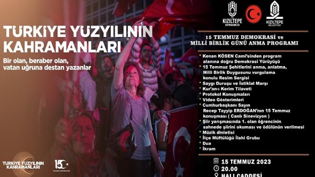 15 Temmuz Kızıltepe’de çeşitli etkinlikler ile anılacak