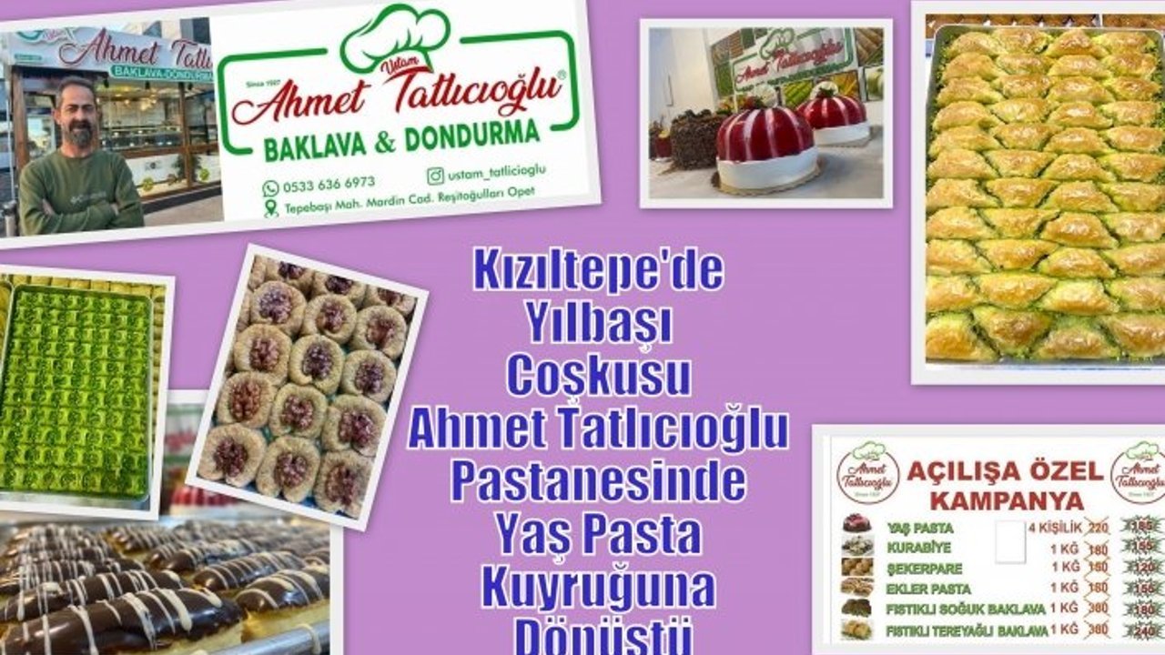 Kızıltepe'de Yılbaşı Coşkusu Ahmet Tatlıcıoğlu Pastanesinde Yaş Pasta Kuyruğuna Dönüştü