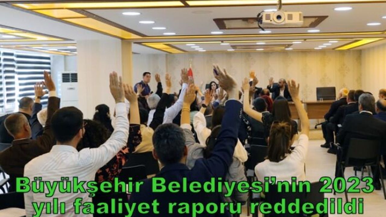 Büyükşehir Belediyesi’nin 2023 yılı faaliyet raporu reddedildi