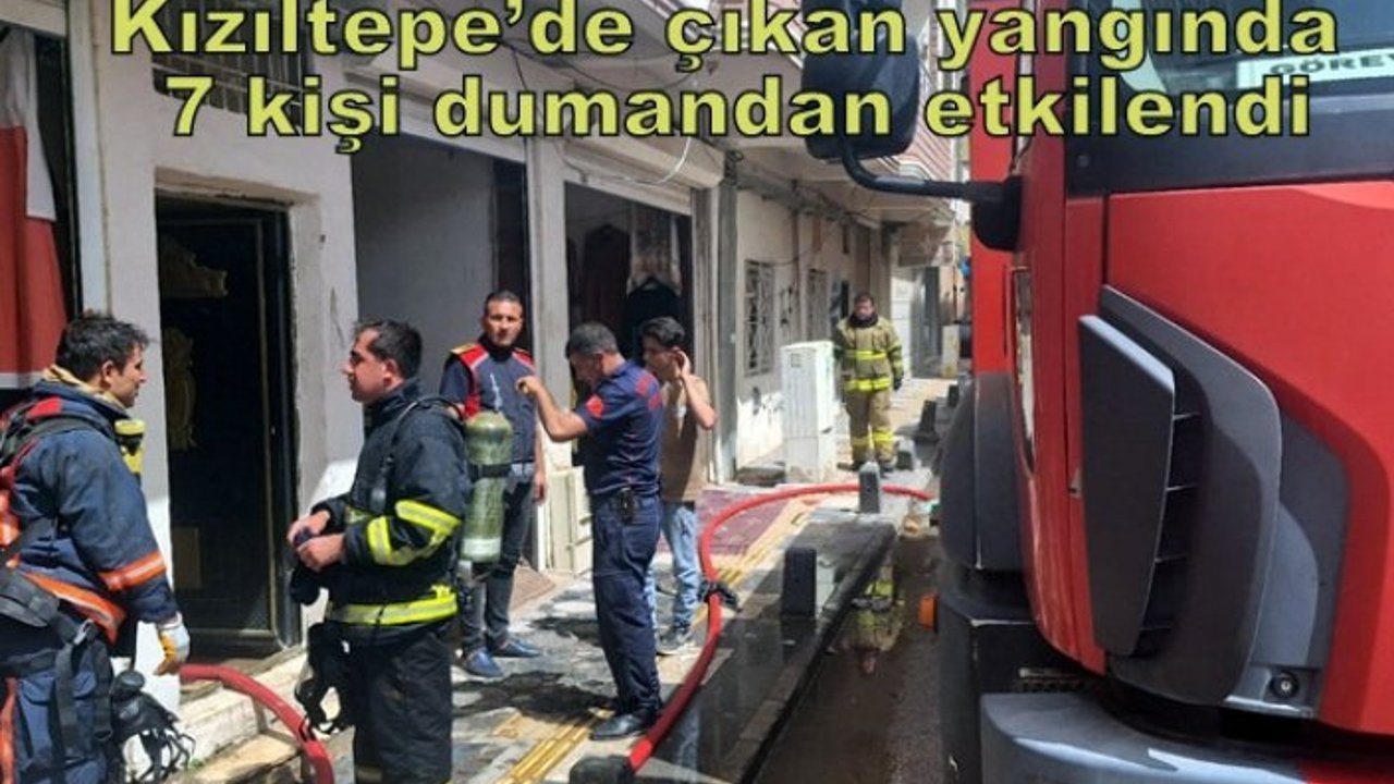 Kızıltepe’de çıkan yangında 7 kişi dumandan etkilendi