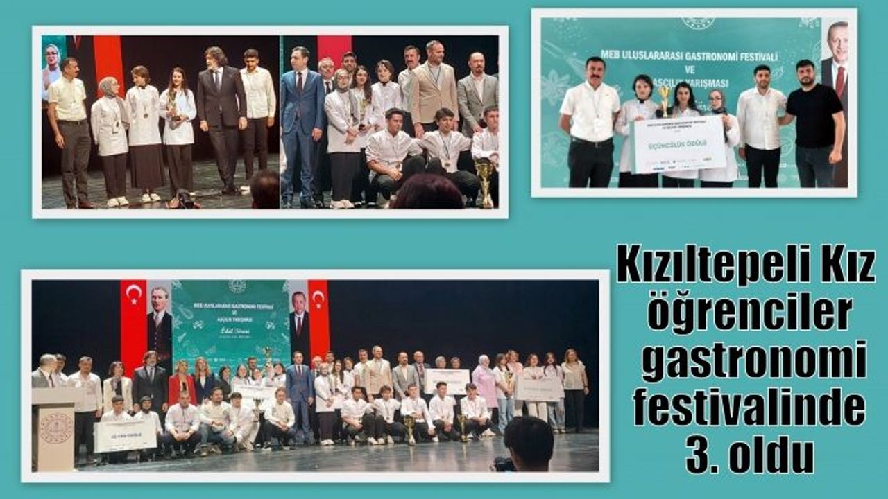 Kızıltepeli Kız öğrenciler gastronomi festivalinde 3. oldu