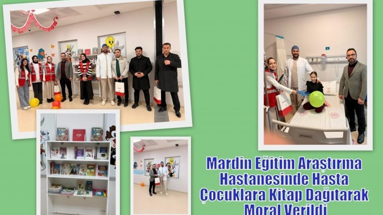 Mardin Eğitim Araştırma Hastanesinde Hasta Çocuklara Kitap Dağıtarak Moral Verildi