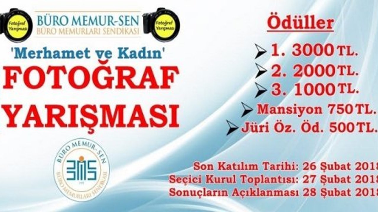  Büro Memur-Sen Mardin Şube “Merhamet Ve Kadın“ Konulu Fotoğraf Yarışması Düzenliyor. Büro Memur-Sen 