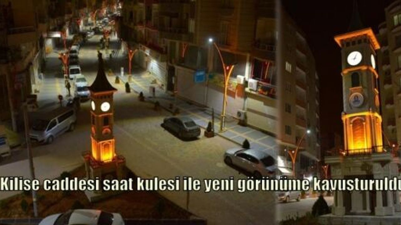 Kilise caddesi saat kulesi ile yeni görünüme kavuşturuldu