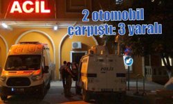 2 otomobil çarpıştı: 3 yaralı