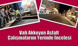 Vali Akkoyun Asfalt Çalışmalarını Yerinde İnceledi