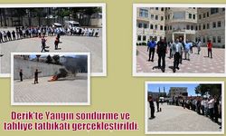 Derik'te Yangın söndürme ve tahliye tatbikatı gerçekleştirildi.