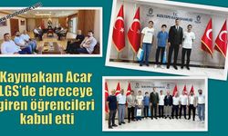 Kaymakam Acar LGS’de dereceye giren öğrencileri kabul etti