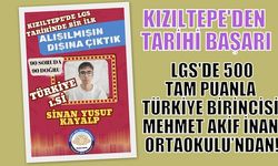 KIZILTEPE'DEN TARİHİ BAŞARI: LGS'DE 500 TAM PUANLA TÜRKİYE BİRİNCİSİ MEHMET AKİF İNAN ORTAOKULU’NDAN!