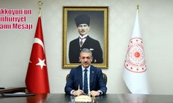 Vali Akkoyun’un Cumhuriyet Bayramı Mesajı