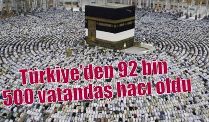 Türkiye’den 92 bin 500 vatandaş hacı oldu