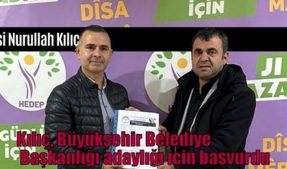Kılıç, Büyükşehir Belediye Başkanlığı adaylığı için başvurdu