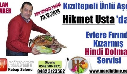 Kızıltepeli Ünlü Aşçı Hikmet Ustadan Fırında Kızarmış Hindi Dolması 