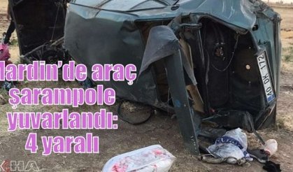 Mardin’de araç şarampole yuvarlandı: 4 yaralı 