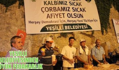 YEŞİLLİ BELEDİYESİNDEN BÜYÜK FEDAKARLIK