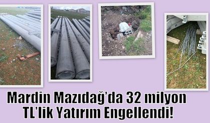Mardin Mazıdağ’da 32 milyon TL’lik Yatırım Engellendi!