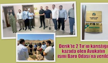 Derik'te 2 Tır’ın karıştığı kazada ölen Avukatın ismi Baro Odası’na verildi