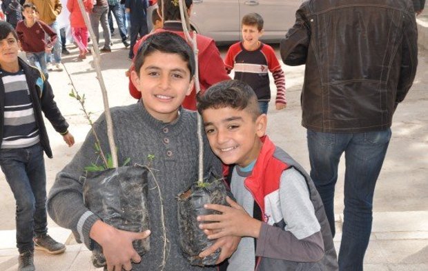 Kızıltepe Anafartalar Okulunda Fidan Dikimi Yapıldı