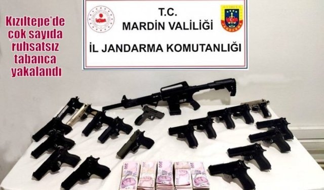 Kızıltepe’de çok sayıda ruhsatsız tabanca yakalandı