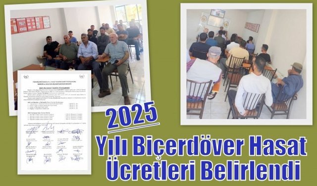Yılı Biçerdöver Hasat Ücretleri Belirlendi