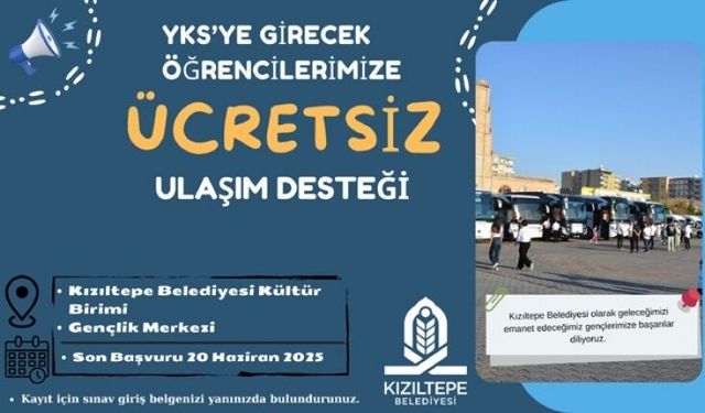 Belediyeden YKS adaylarına ücretsiz ulaşım desteği