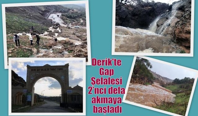 Derik'te Gap Şelalesi 2’nci defa akmaya başladı