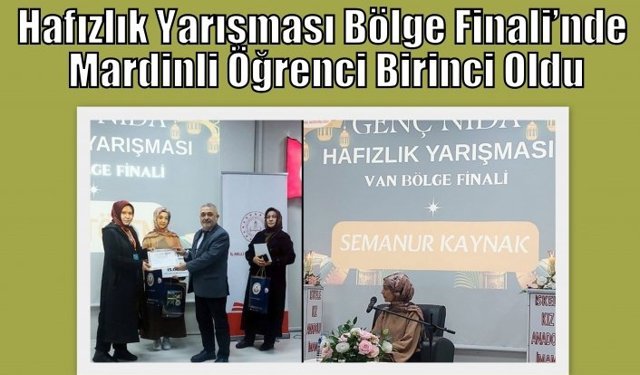 Hafızlık Yarışması Bölge Finali’nde Mardinli Öğrenci Birinci Oldu