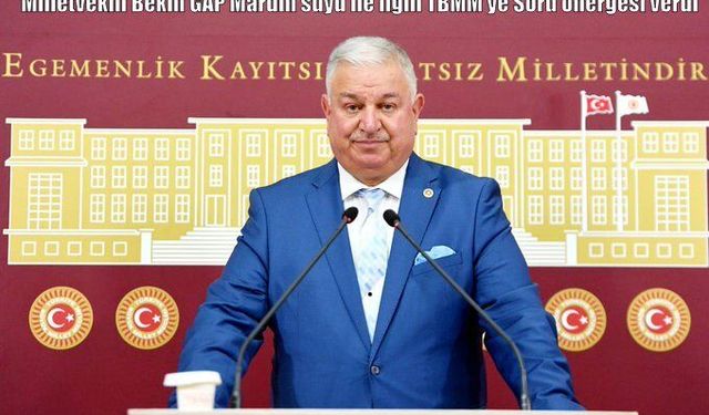 Milletvekili Bekin GAP Mardin suyu ile ilgili TBMM’ye Soru önergesi verdi