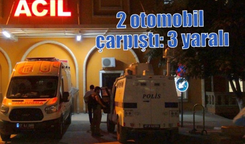 2 otomobil çarpıştı: 3 yaralı