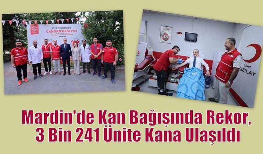 Mardin'de Kan Bağışında Rekor, 3 Bin 241 Ünite Kana Ulaşıldı