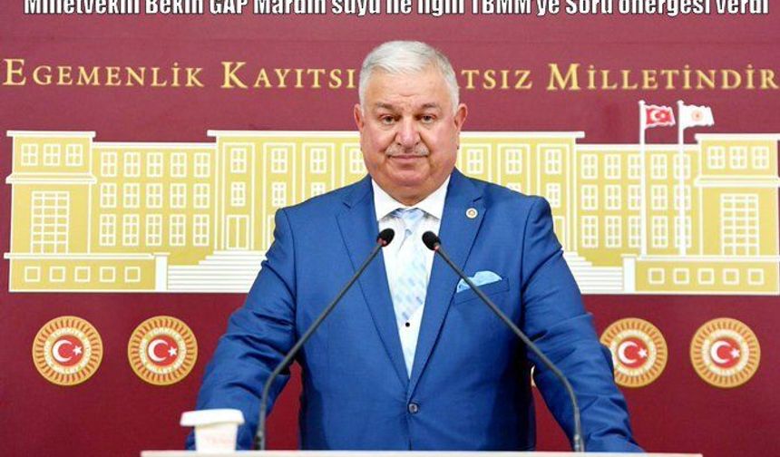 Milletvekili Bekin GAP Mardin suyu ile ilgili TBMM’ye Soru önergesi verdi
