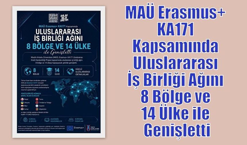 MAÜ Erasmus+ KA171 Kapsamında Uluslararası İş Birliği Ağını 8 Bölge ve 14 Ülke ile Genişletti