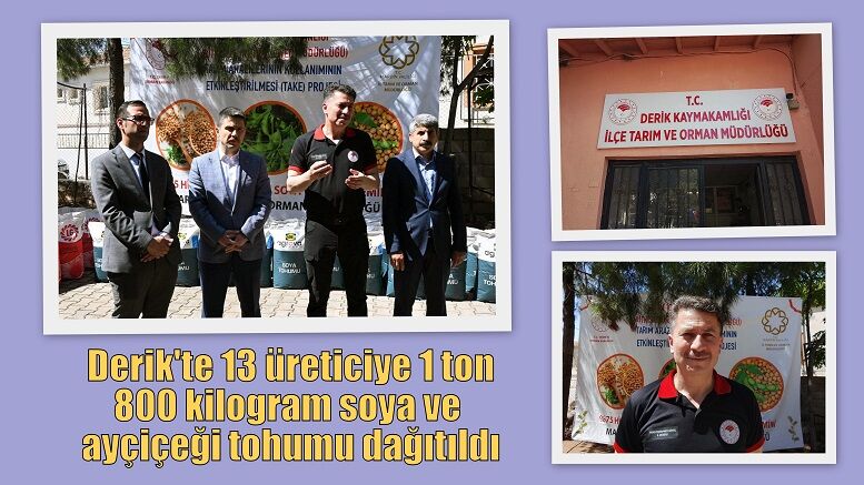 Derik'te 13 üreticiye 1 ton 800 kilogram soya ve ayçiçeği tohumu dağıtıldı